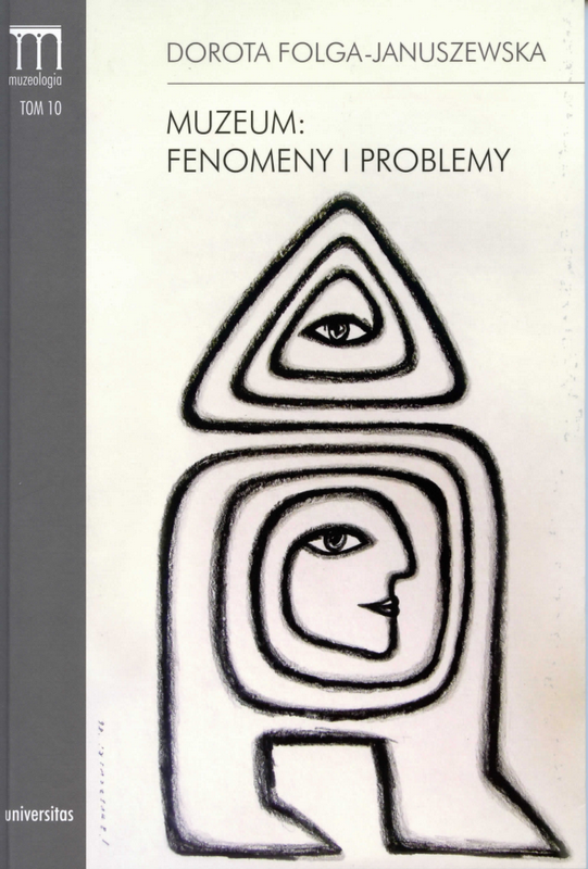 Okładka do publikacji "Muzeum: Fenomeny i problemy" z linearną, współczesną grafiką. 